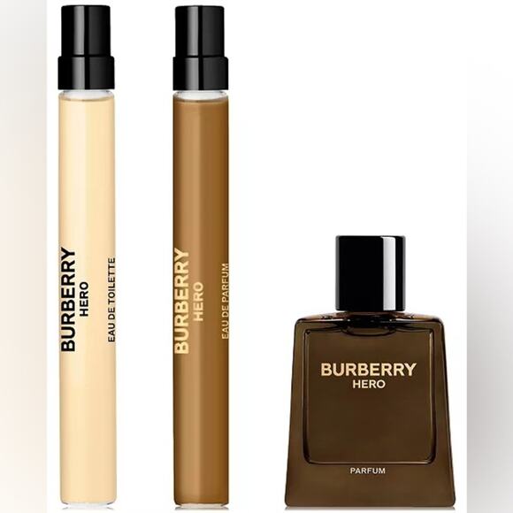 NEW MENS BURBERRY Hero Scent Spray Cedarwood Pine Woodsy Gift Box Travel Set - Picture 3 of 8